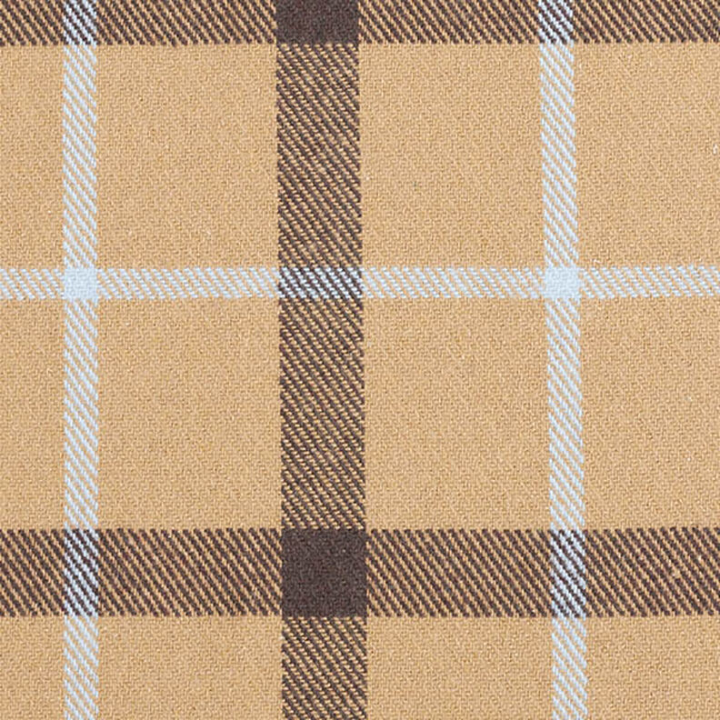 Kapptyg bomullsmix stora rutor – beige, image number 1