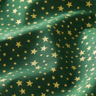Bomullstyg Kretong Julinspirerad stjärnhimmel liten – mörkgrön/guld, 