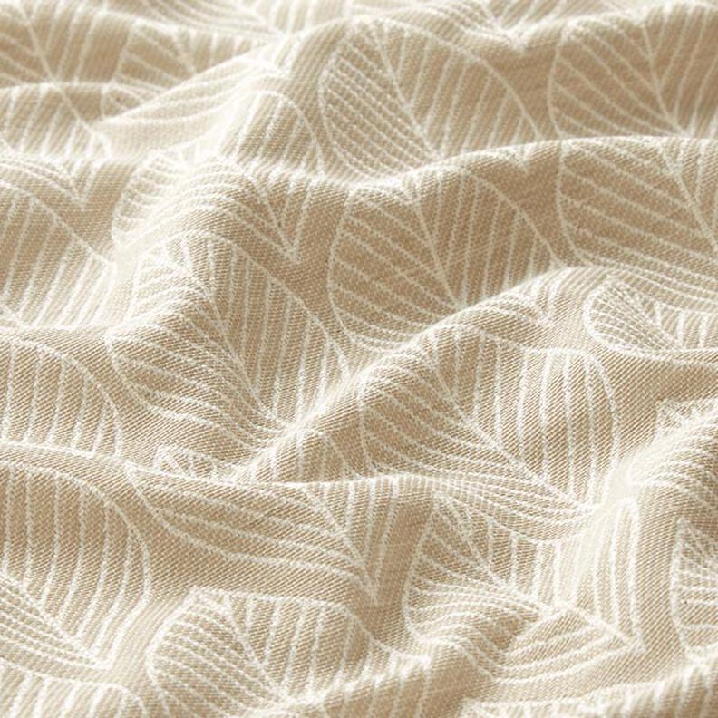 Dekorationstyg Jacquard Blad – beige,  image number 2