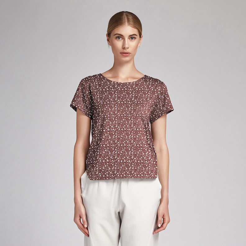 Poplin Millefleurs – brons/vit, image number 5