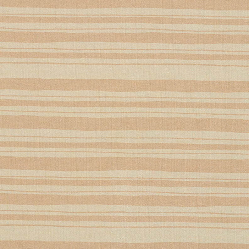 French terry oregelbundna ränder – rådjursbrun/mörkbeige,  image number 1
