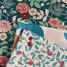 Dekorationstyg Jacquard Vintageblommor – petrol/mörkröd,  thumbnail number 5