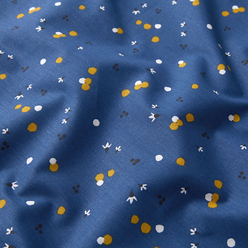 Bomullstyg Kretong prickar i färg – marinblått,  image number 2