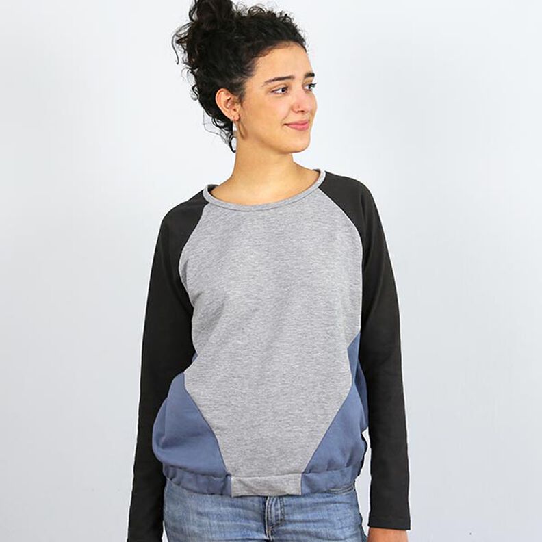 FRAU LILLE - raglansweater med diagonala delningssömmar, Studio Schnittreif  | XS -  XXL,  image number 6