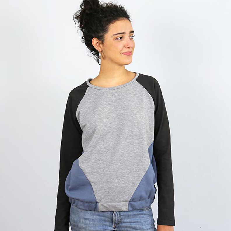 FRAU LILLE - raglansweater med diagonala delningssömmar, Studio Schnittreif | XS - XXL,  image number 6
