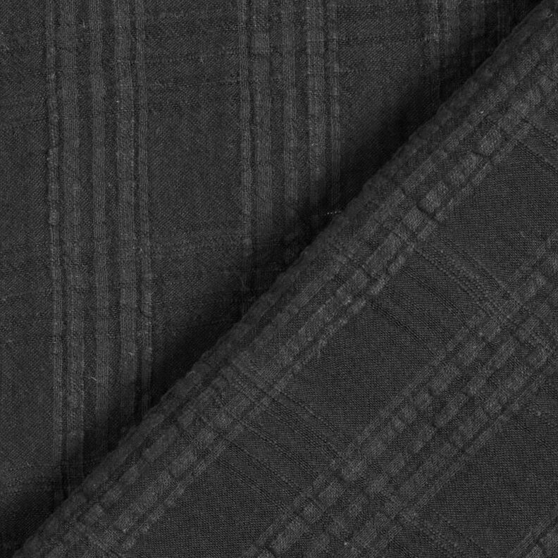 bomullsviskosmix seersucker – svart, image number 5
