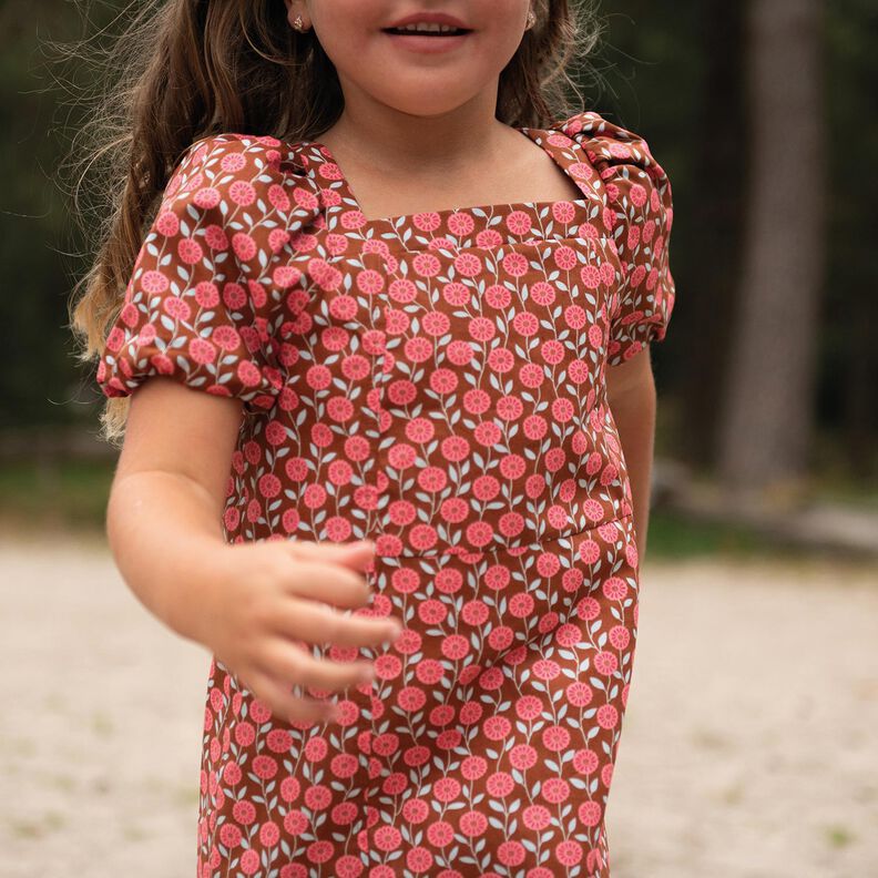 Bomullspoplin Sommarblommor | Poppy Fabrics – hummer/brons,  image number 5