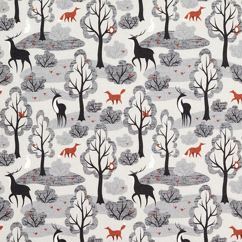 Sweatshirt Ruggad abstrakta skogsdjur Digitaltryck – dimgrå,  image number 1