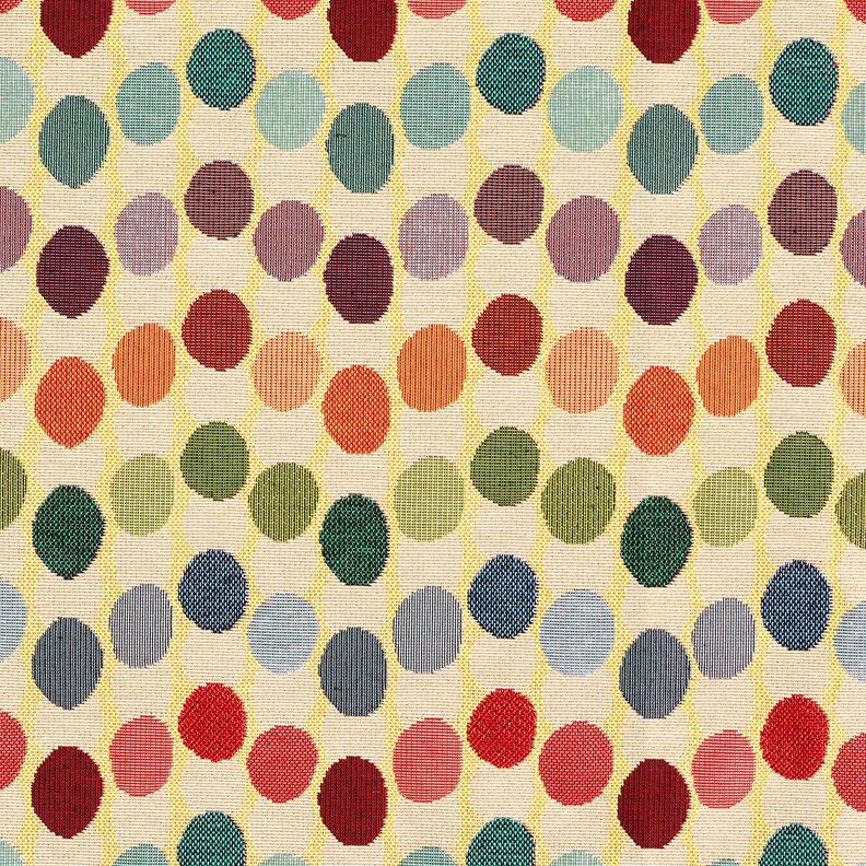 Dekorationstyg Gobeläng Vågpunkter – ljusbeige/blå,  image number 1