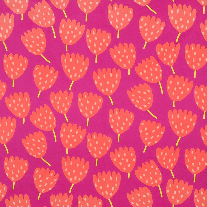 Bomullspoplin Tulips | Nerida Hansen – purpur/korall,  image number 1
