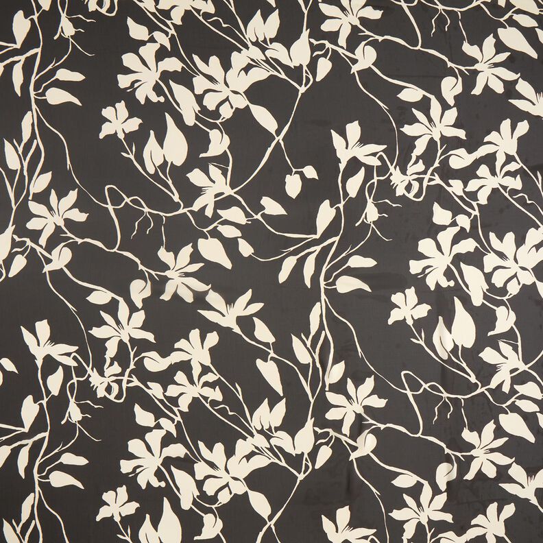 Chiffong blommor återvunnet – svart/ljusbeige, image number 1