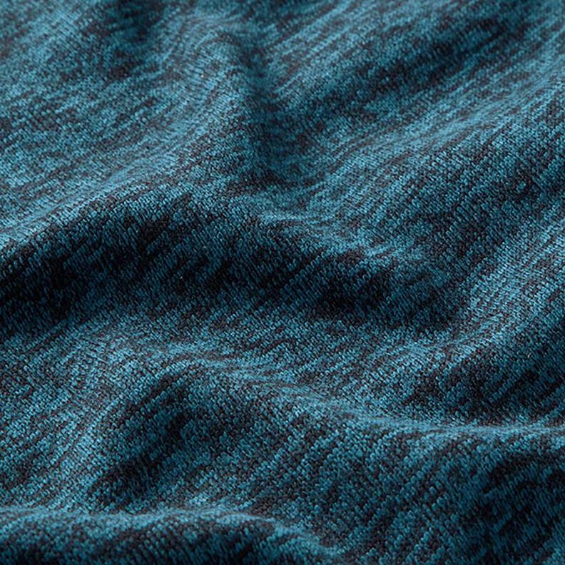 Stickad fleece – petrol/svart,  image number 2