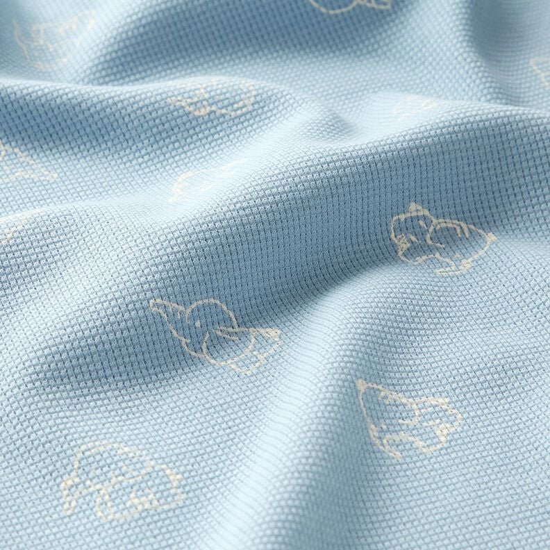 Våffeljersey babyelefanter – silverblå,  image number 2